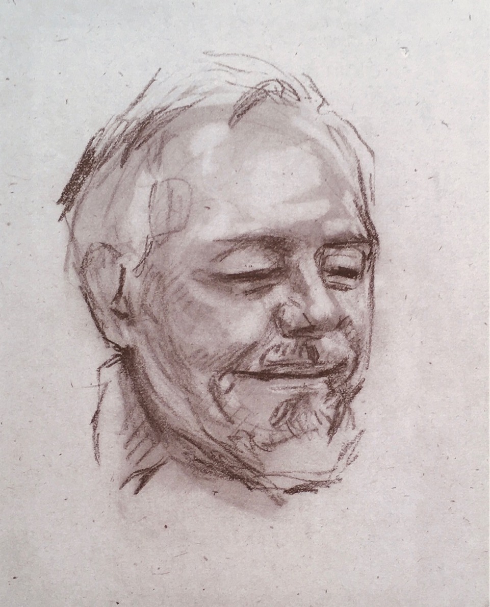 Sketch bust portrait by featured artist, Erica Magnus.