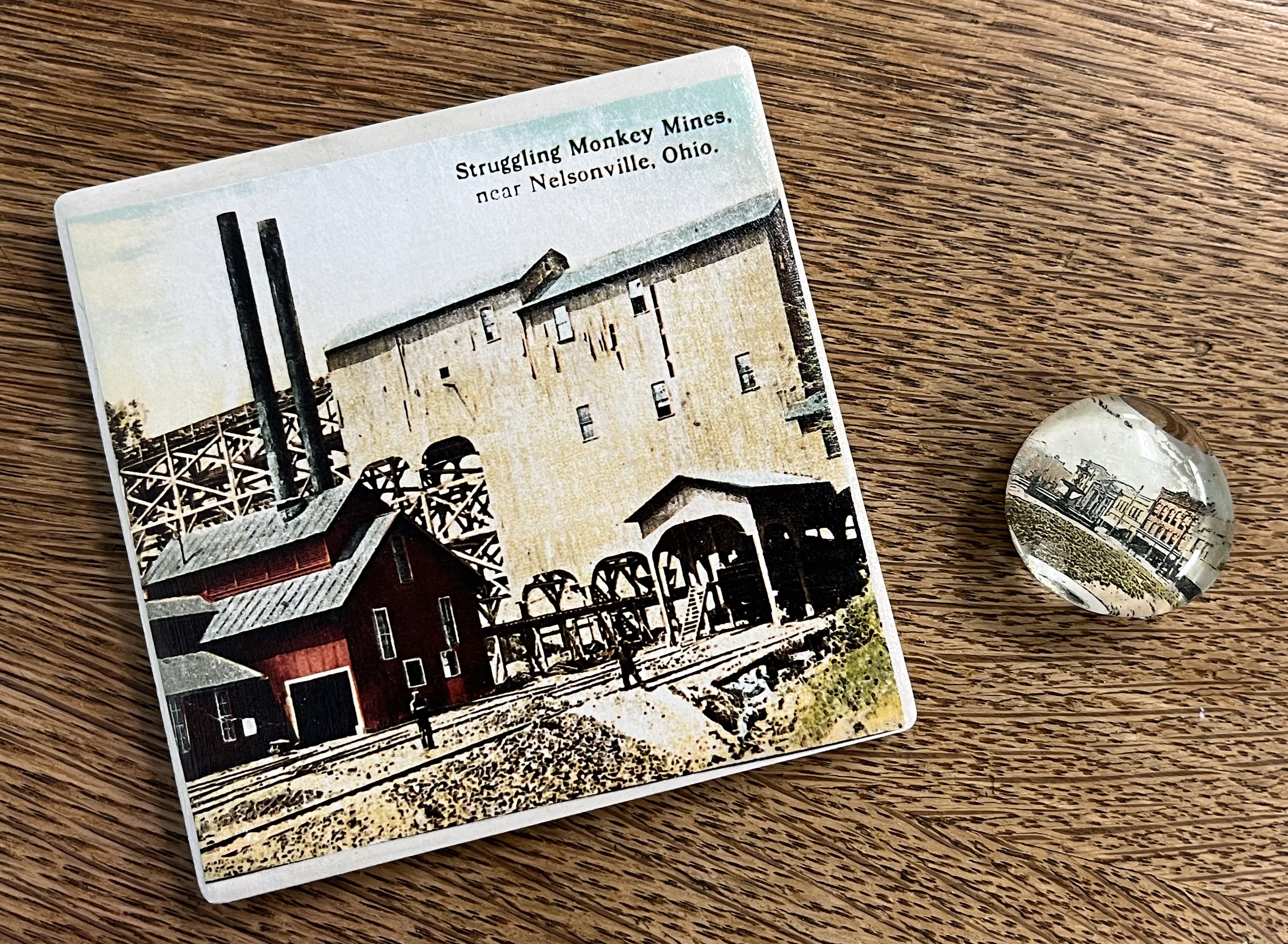 Nelsonville Cityscapes Coaster and Magnet samples