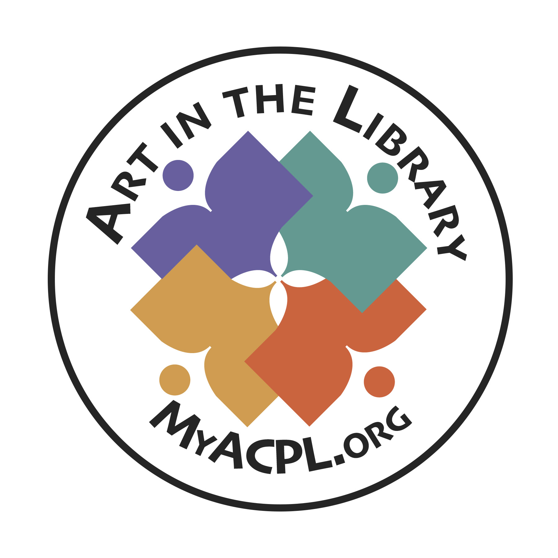 The official logo of our Art in the Library exhibit series.