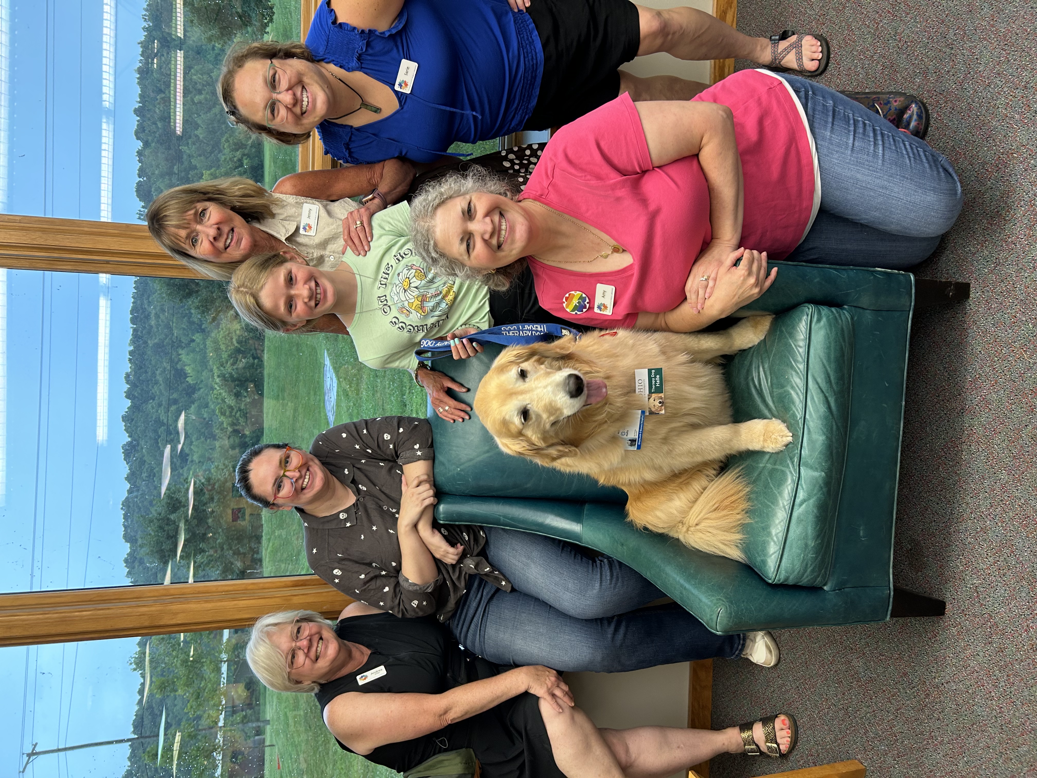 APL staff with Halle, the therapy dog.