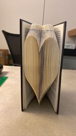 Book with Pages Folded in the Shape of Heart