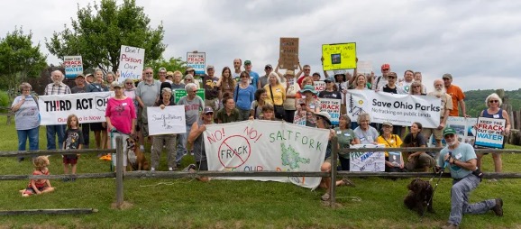 Attendees at a Save Ohio Parks rally