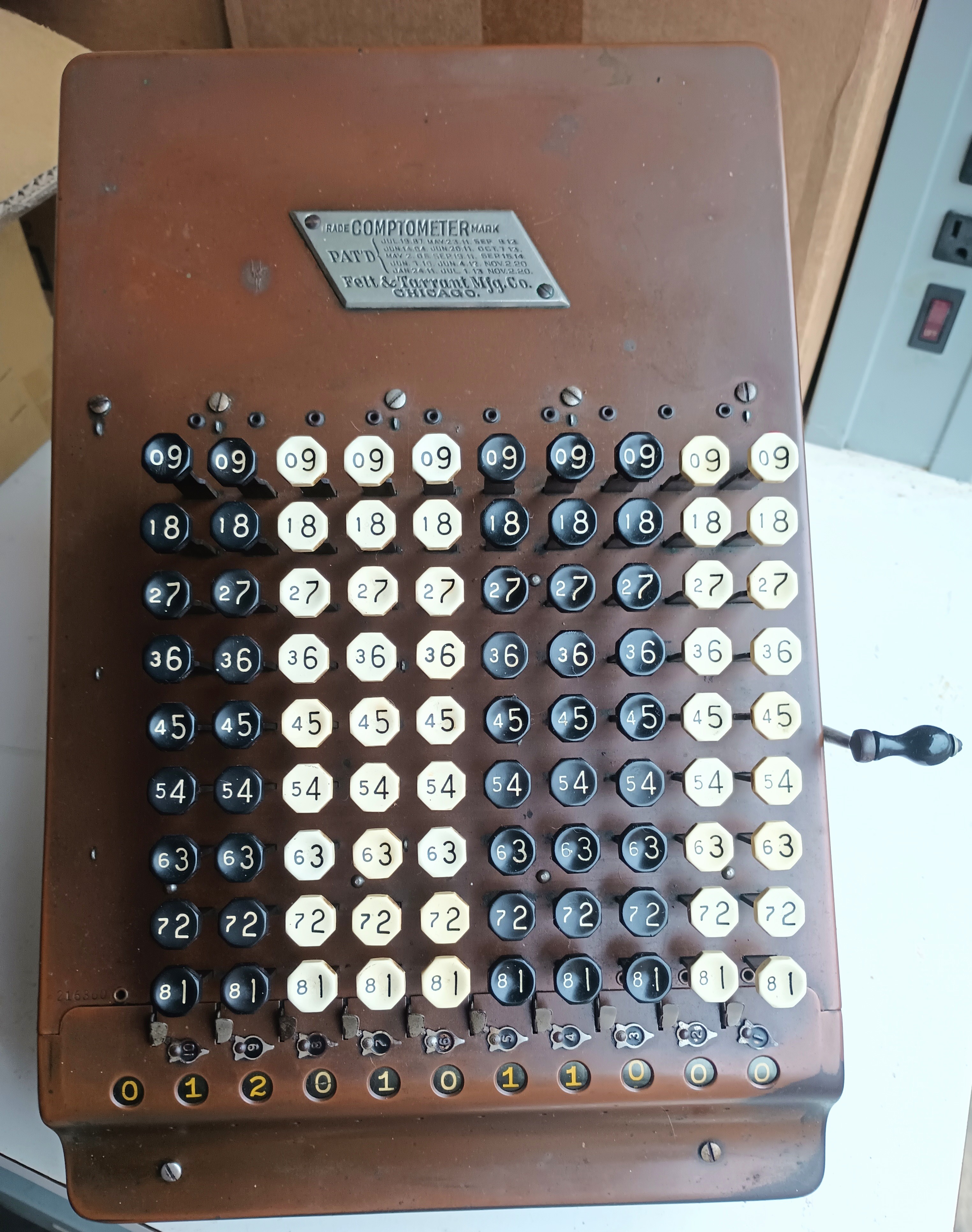 Vintage mechanical accounting device.