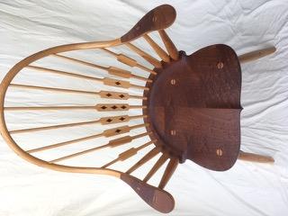 Wooden chair by featured exhibitor, Tom Zano.