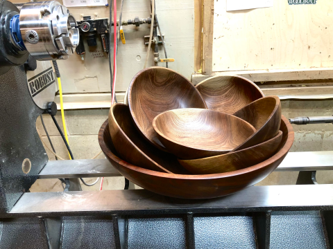 Turned bowls by Tom Bennett
