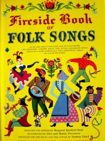 Archival image of a traditional folksong book.