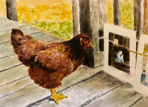 Painting by featured artist, Linda Batey.