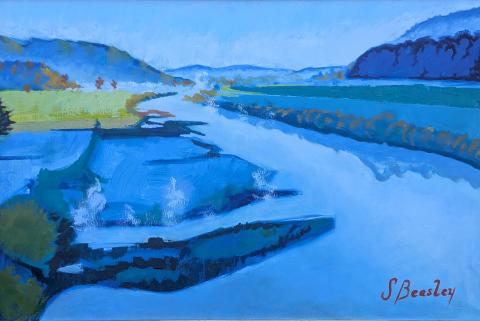 Riverscape painting by featured artist, Shawn Beasley.
