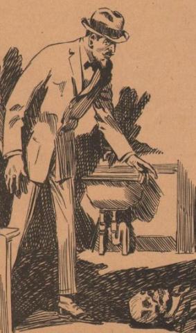 Detail from an illustration by pulp fiction artist, William F. Heitman.