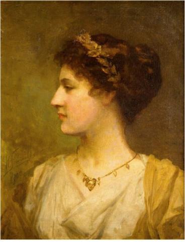 Painting of Poppaea Sabina by Giulia Montanari.