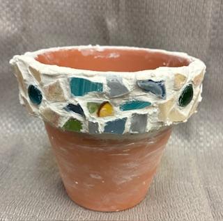 Mosaic Rim Plant Pot