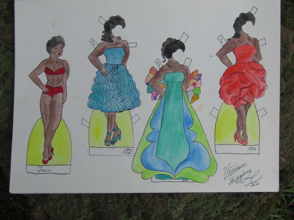 Sample paper doll set by Vivian Huggins