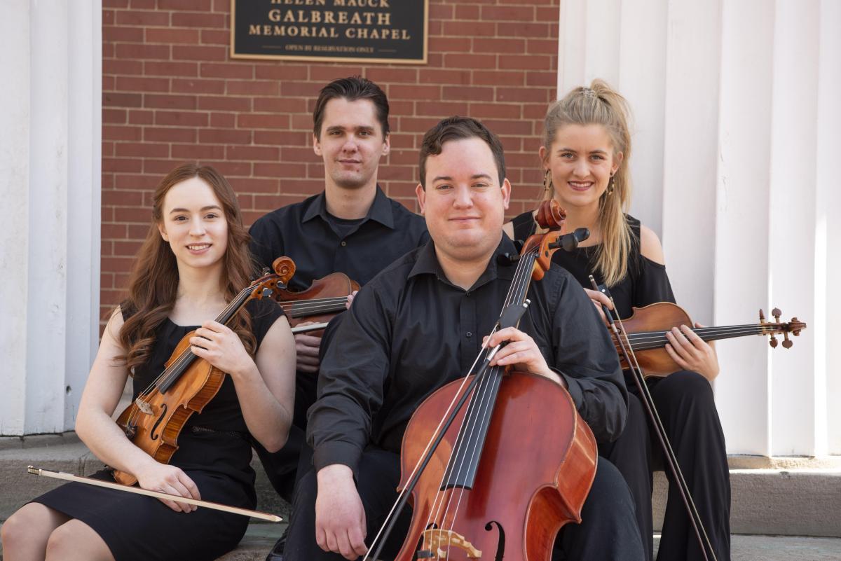 Image of current line-up for the Klinder String Quartet