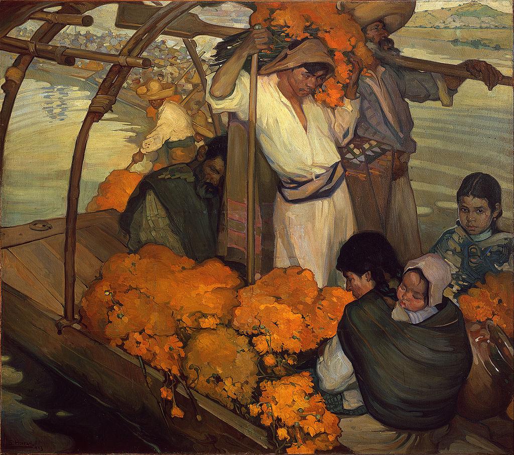 "La Ofrenda". Painting by Mexican artist, Saturnino Herrán Guinchard.