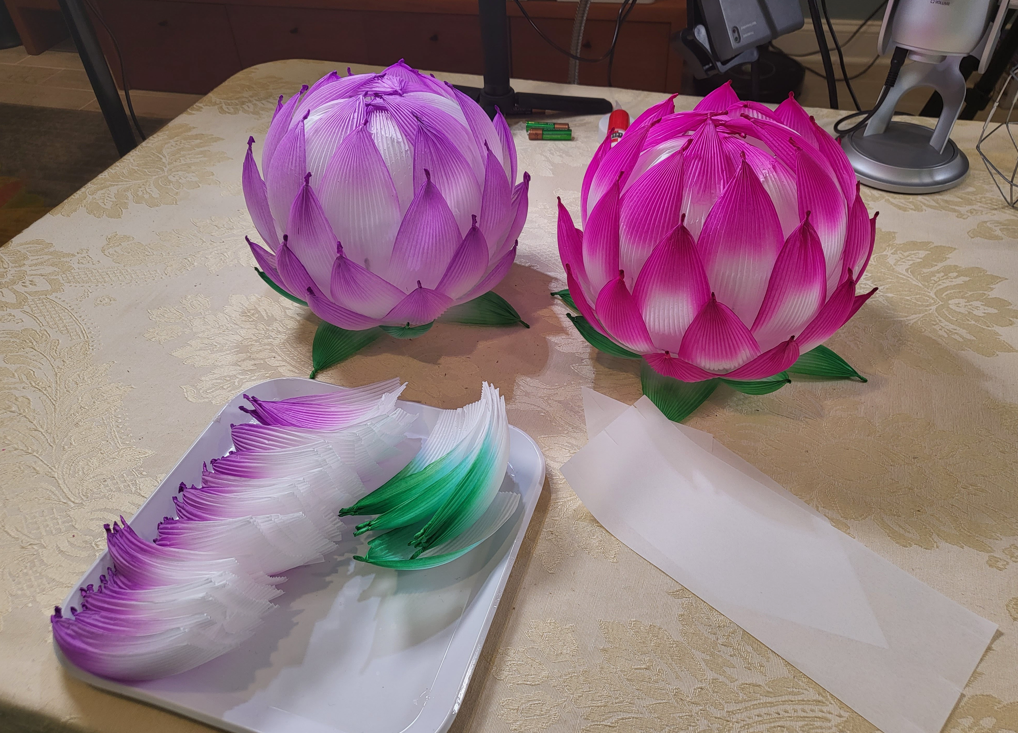 Image of Korean Lotus Lanterns Folk Craft.