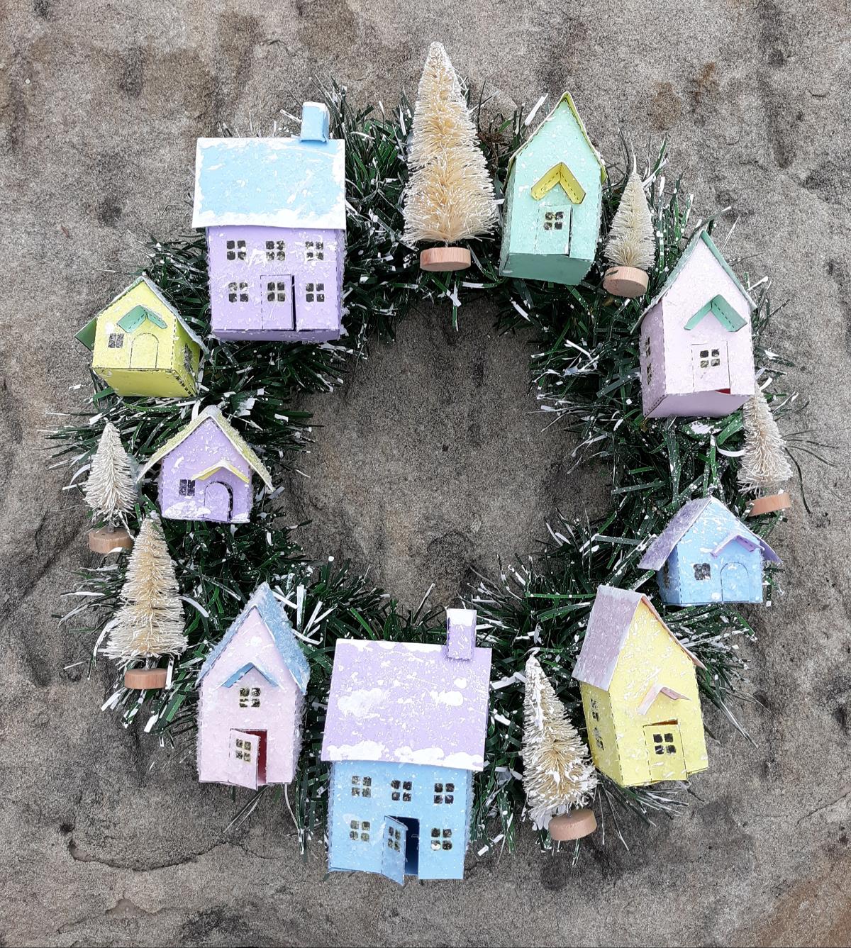 Winter Village Wreath