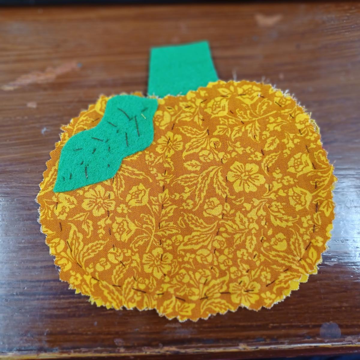 Fabric Pumpkin Mug Rug