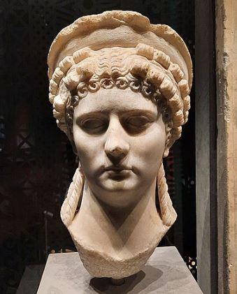 Marble bust from Antiquity of Empress Poppaea Sabina.