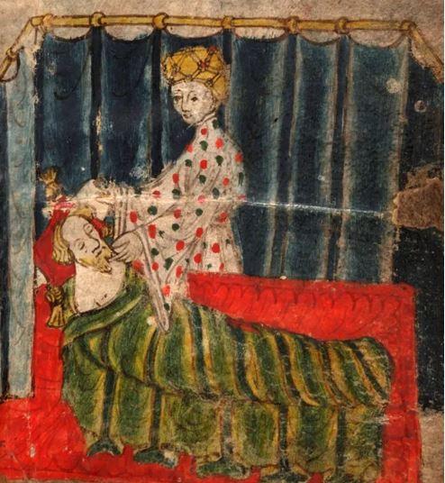 Original Medieval illumination in the Pearl Manuscript.