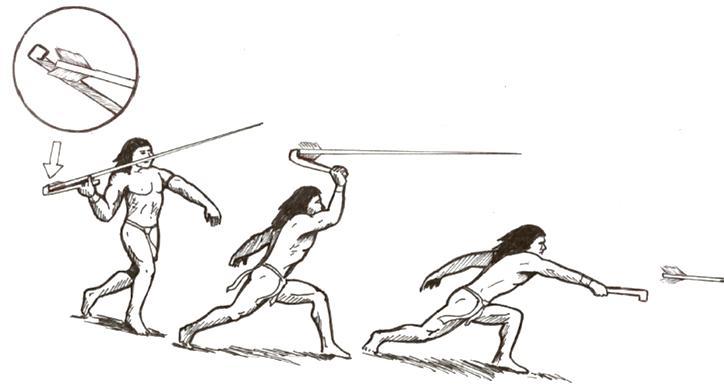Diagram of atlatl technique.