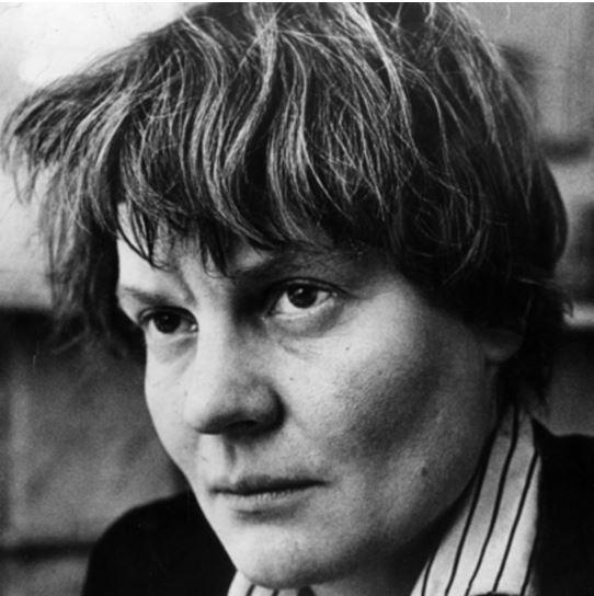 Archival photo of Iris Murdoch, whose essay will be discussed.